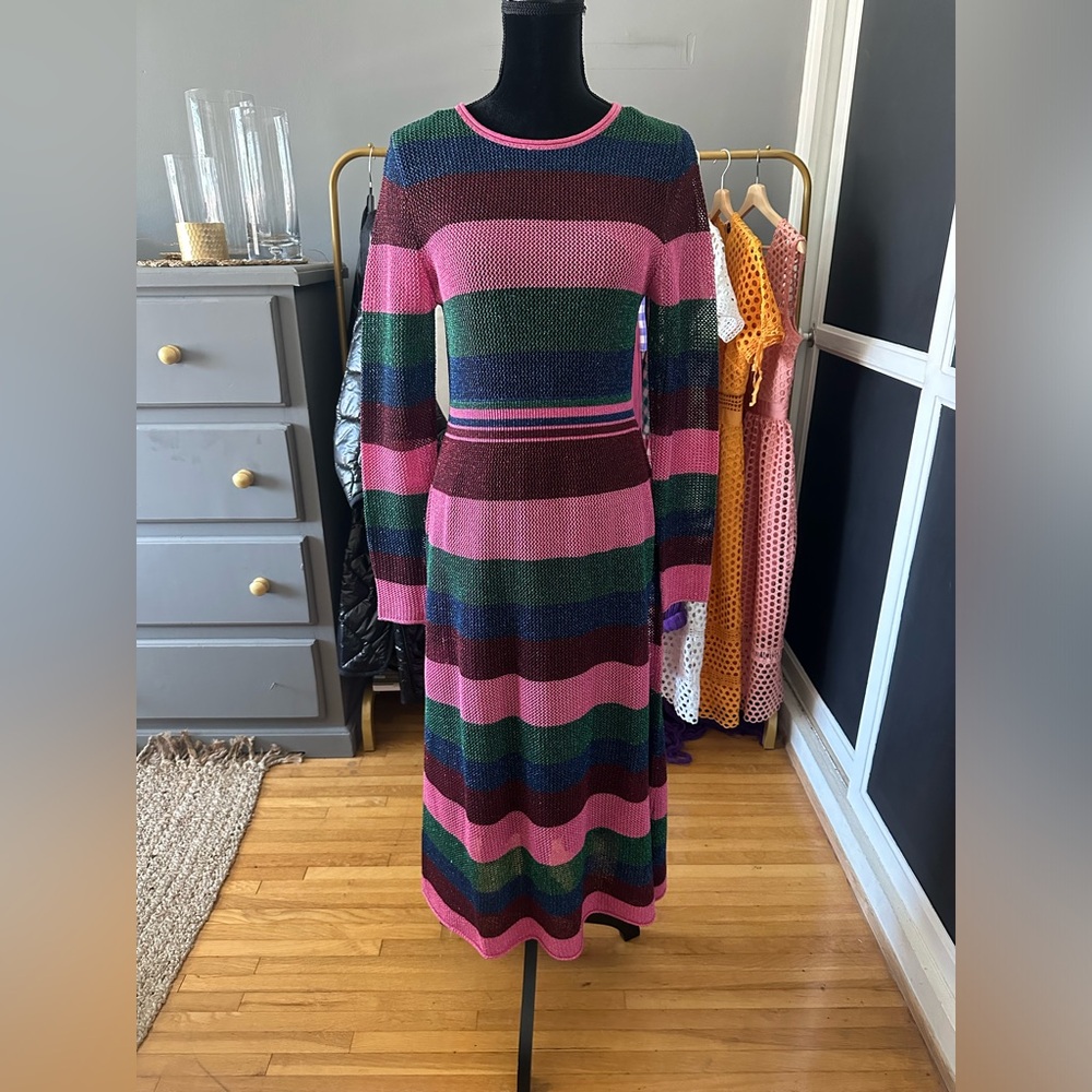 ZARA MULTI COLORED MIDI DRESS